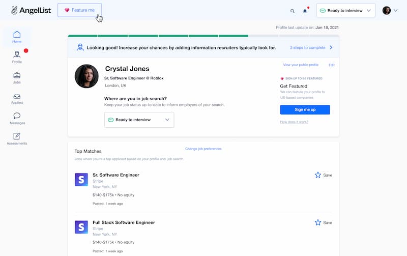 Update your profile on Wellfound.