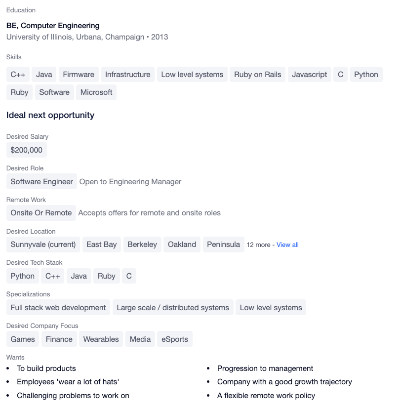 Candidate profile - AngelList Talent